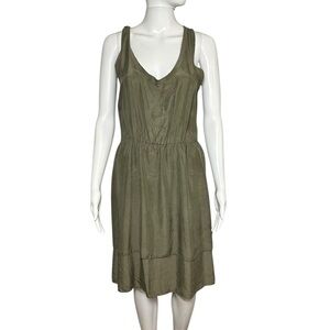 Banana Republic Green Sleeveless V-Neck Midi Sundress S